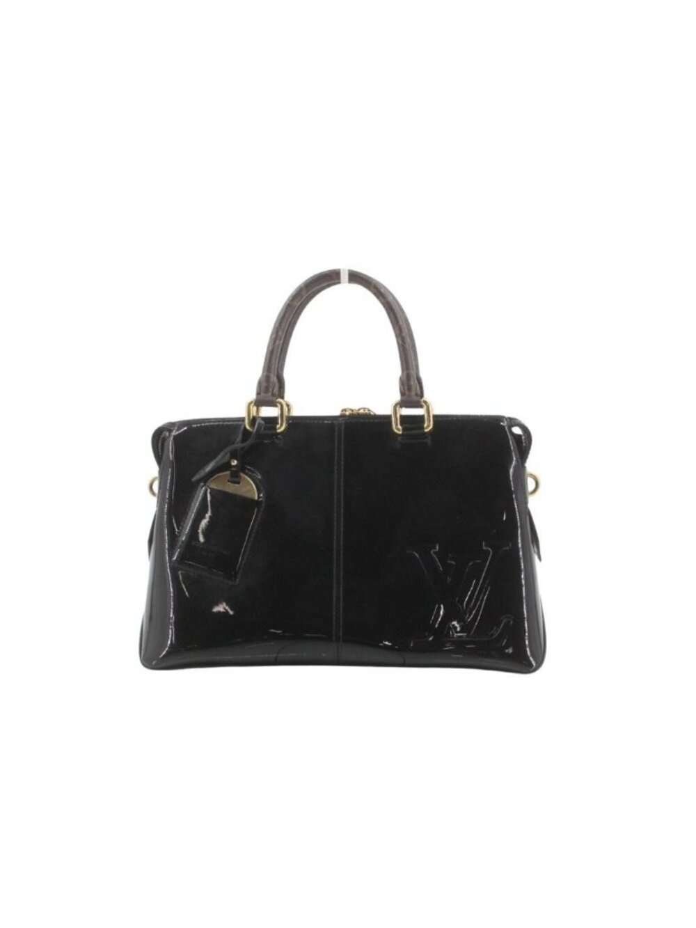 Louis Vuitton Tote Miroir Noir Monogram Vernis 2-Way Shoulder Bag Gold